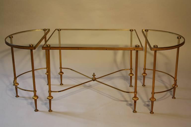 French 1950`s three section occasioal table