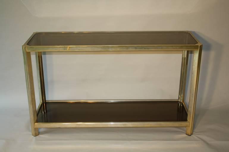 Soft gold two tier console table