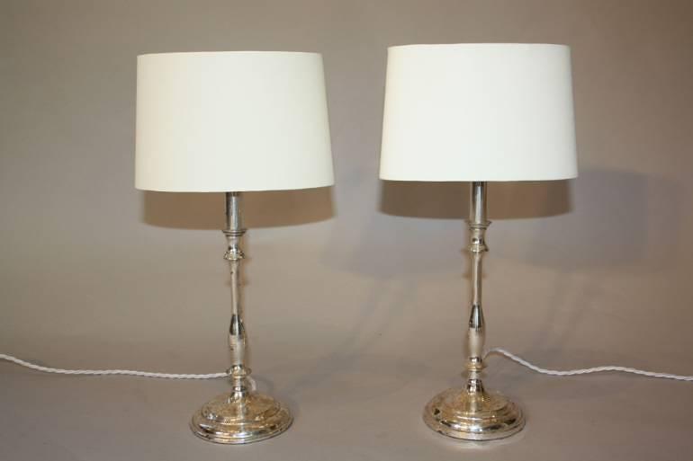 Silver candlestick table lights