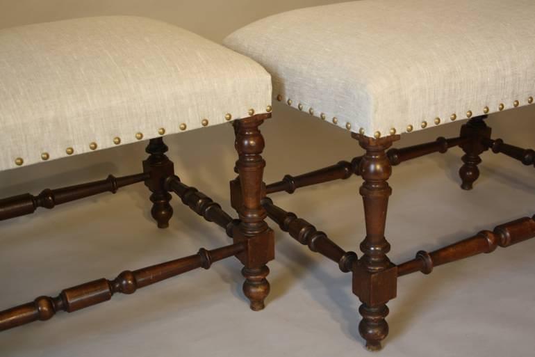 Pair of walnut stools