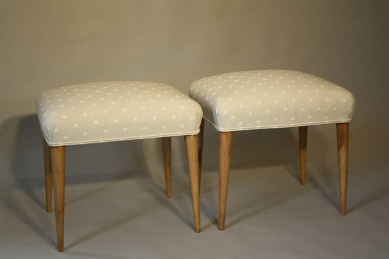 Walnut and spotty stools