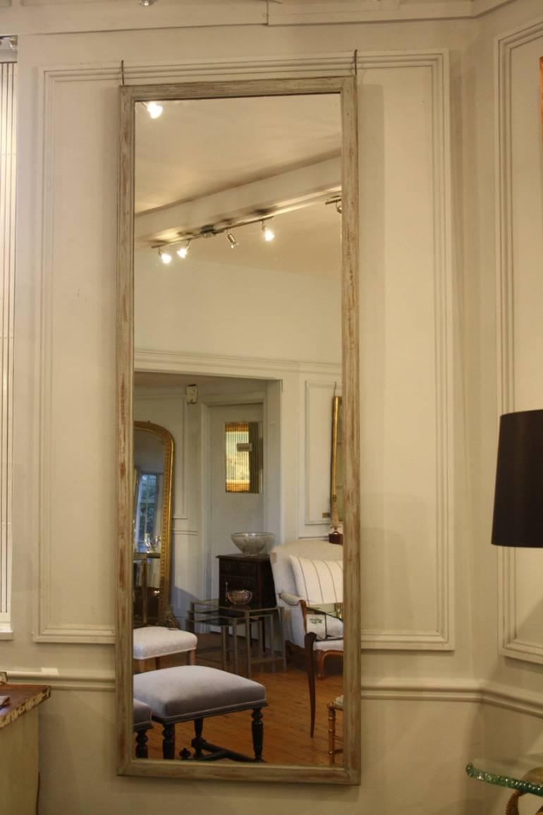 Single tall painted Oak mirror