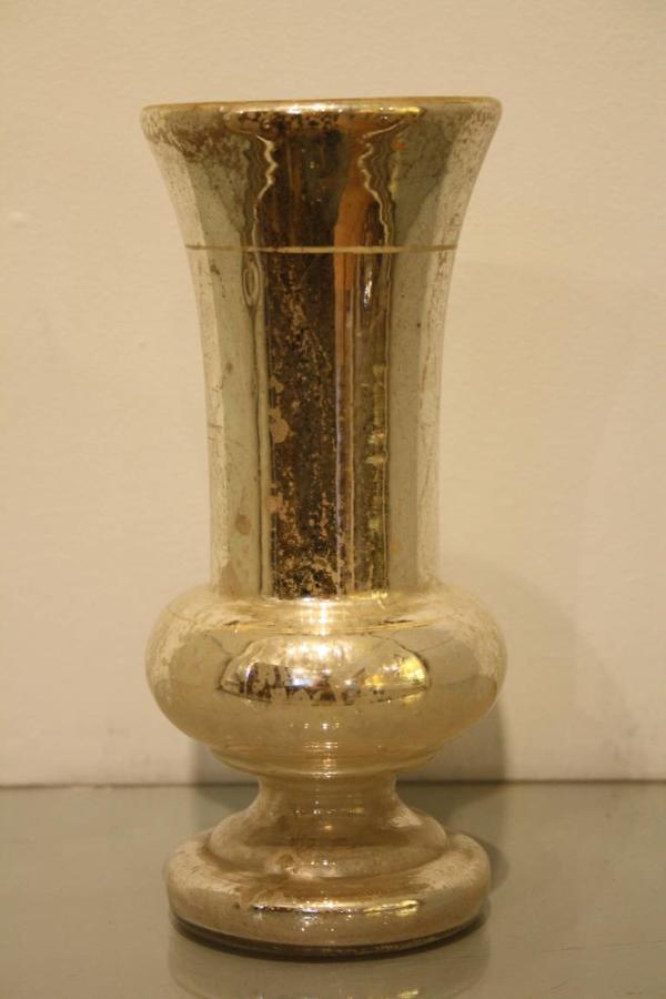 A medium sized mercury glass vase, French c19