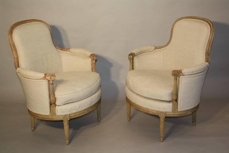 A Pair of French Bergere Chairs.