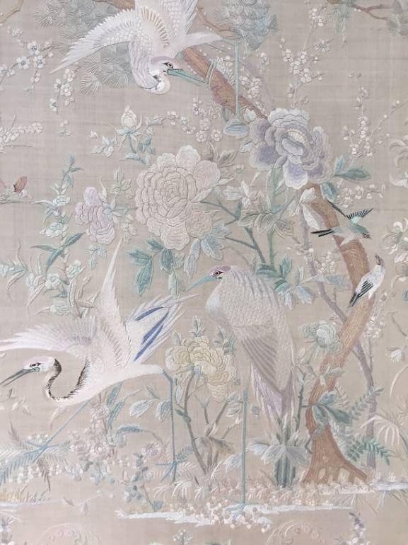 C19th hand embroidered silk