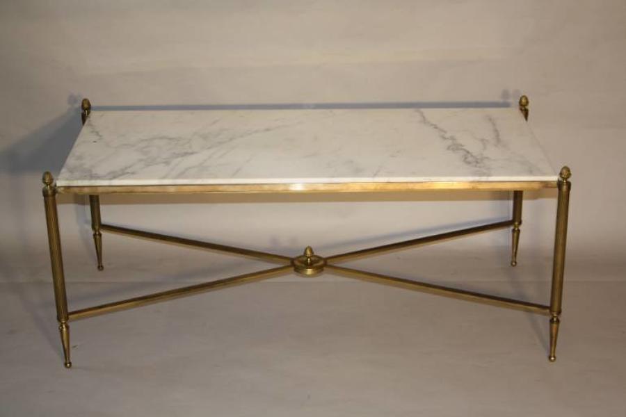 Gilt metal and marble table