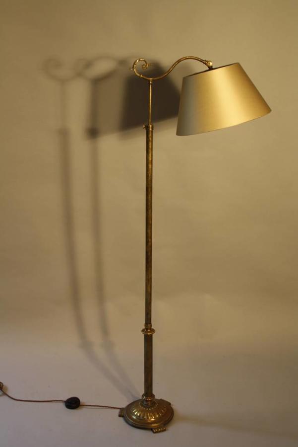 Victorian brass telescopic, adjustable floor lamp