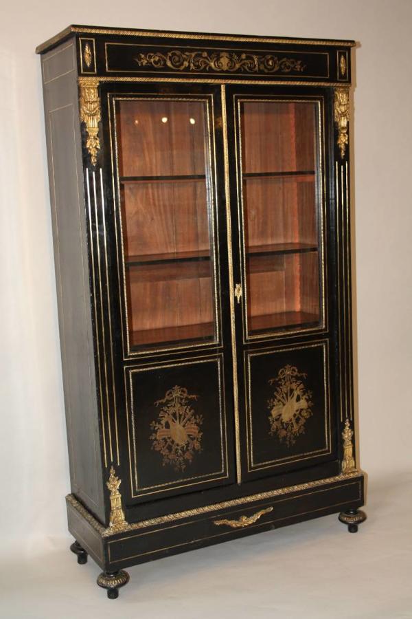 Napoleon III ebony veneer and ormolu cabinet
