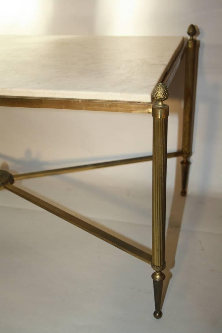 Gilt metal and marble table