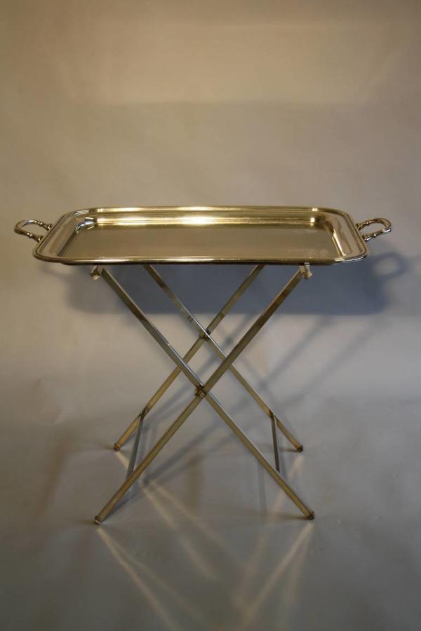 Silver plated tray table, French c1950