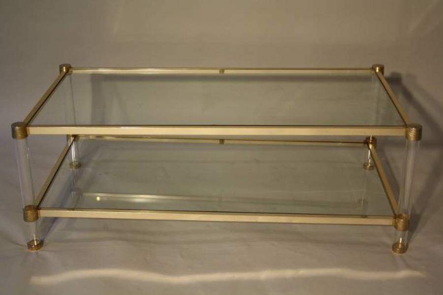 Perspex two tier coffee table