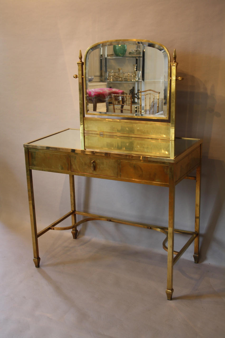Brass and mirror dressing table