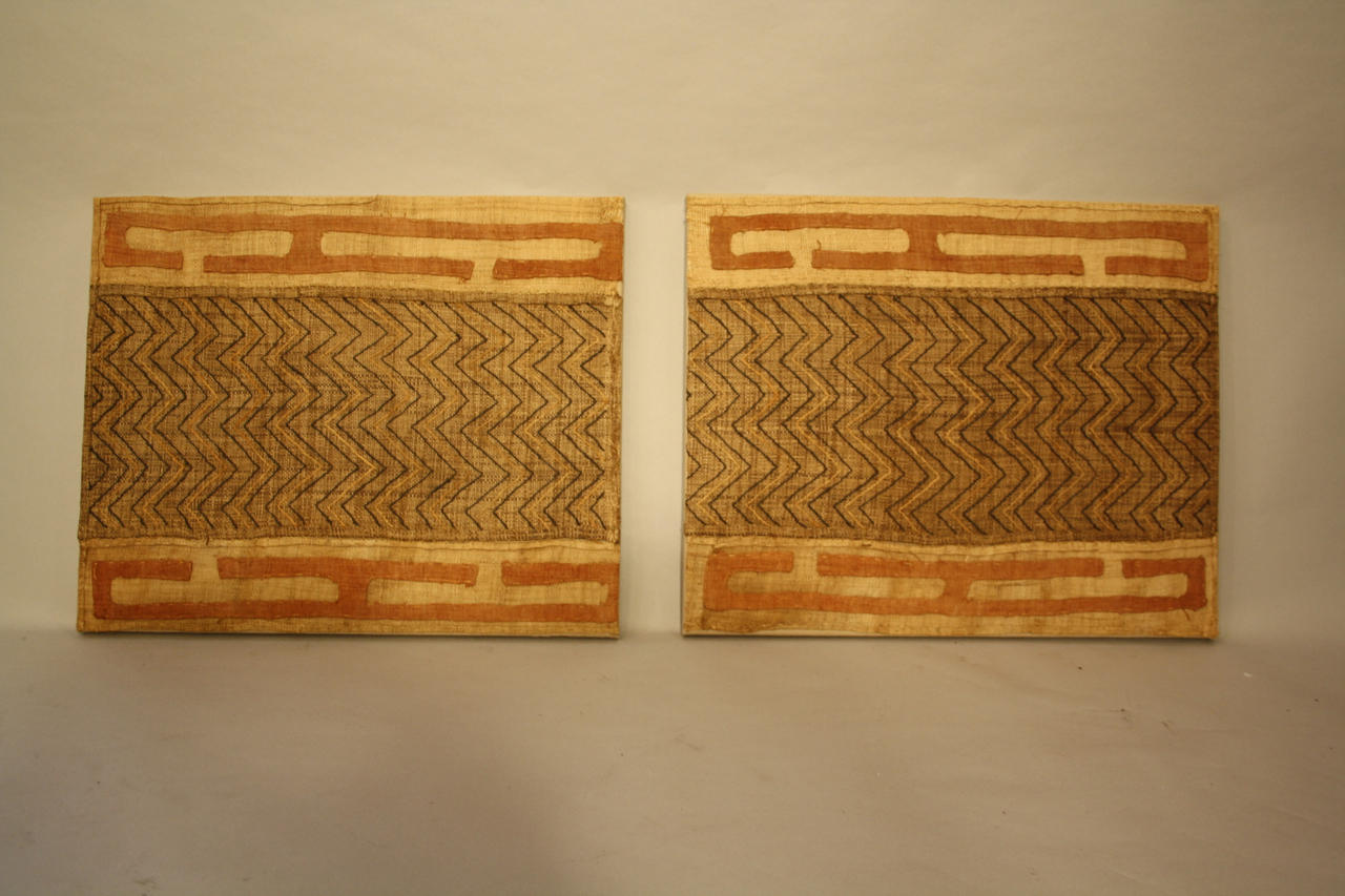 A pair of African Raffa Kuba textiles