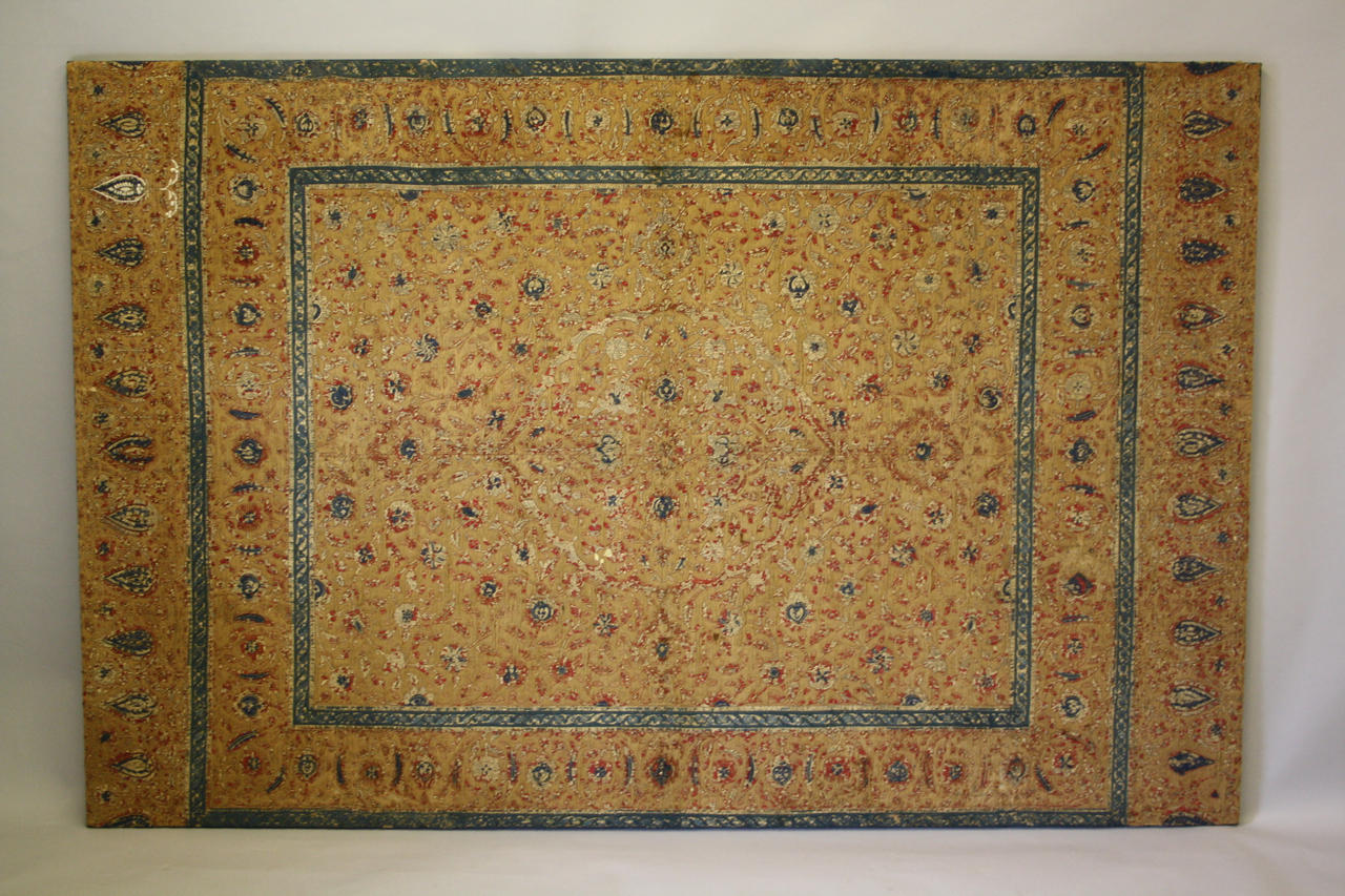 17th/18th C Turkish Ottoman metal thread panel