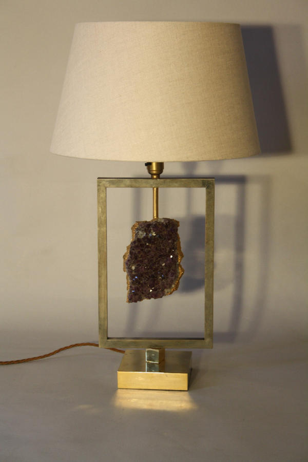 Amethyst stone lamp