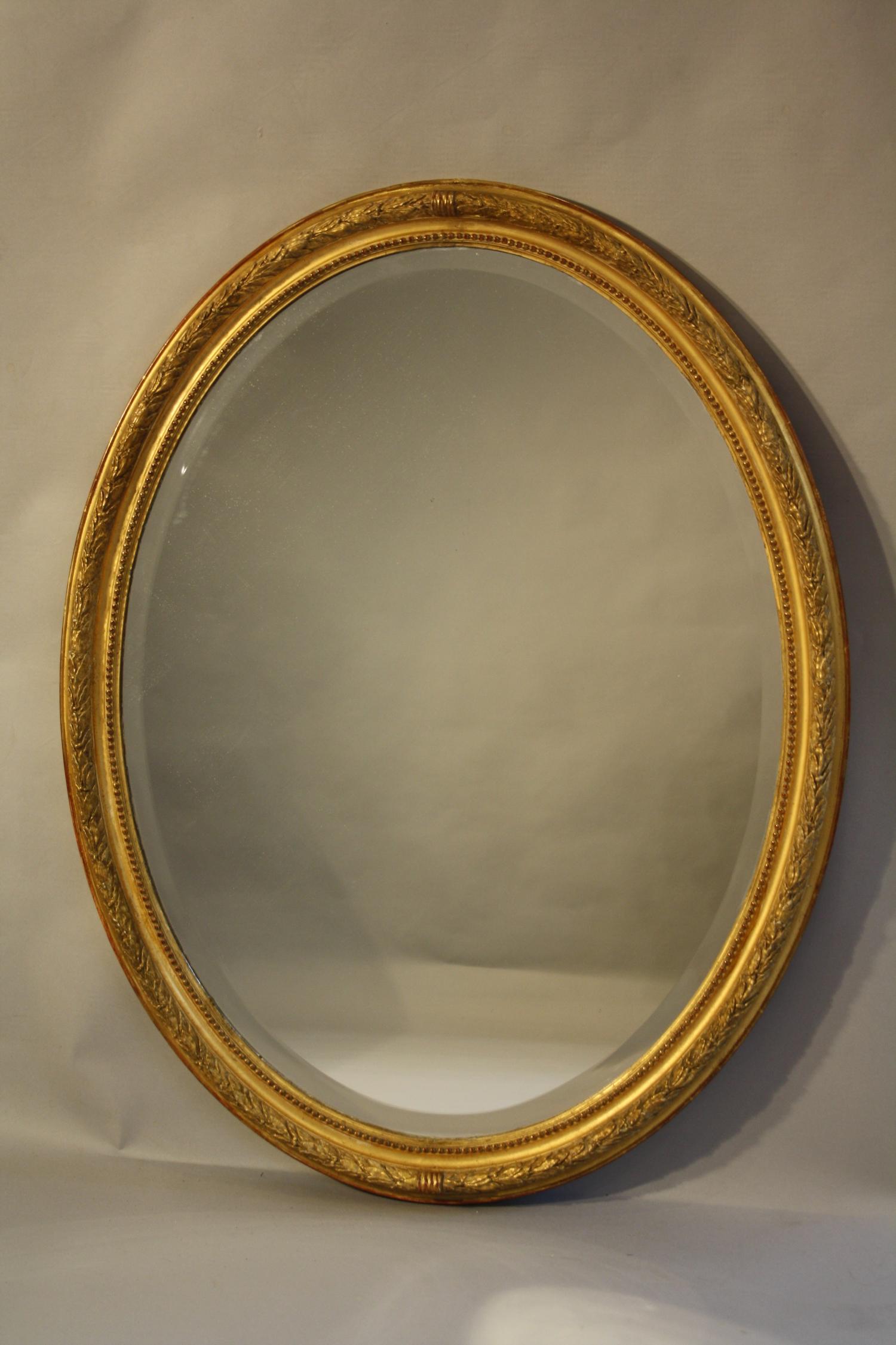 C19th Oval mirror