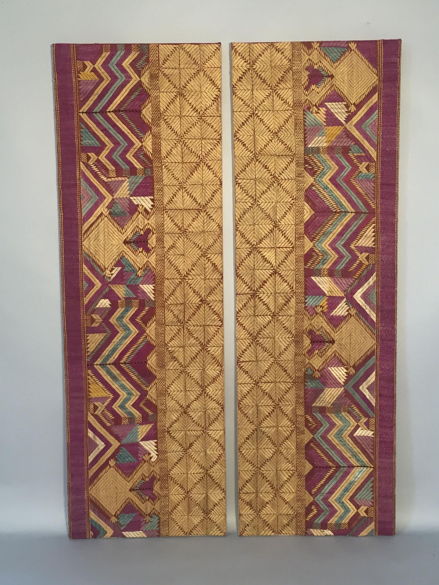 Pair of Pulkari textiles