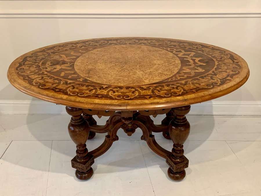 Fine Victorian Gothic Revival marquetry centre table