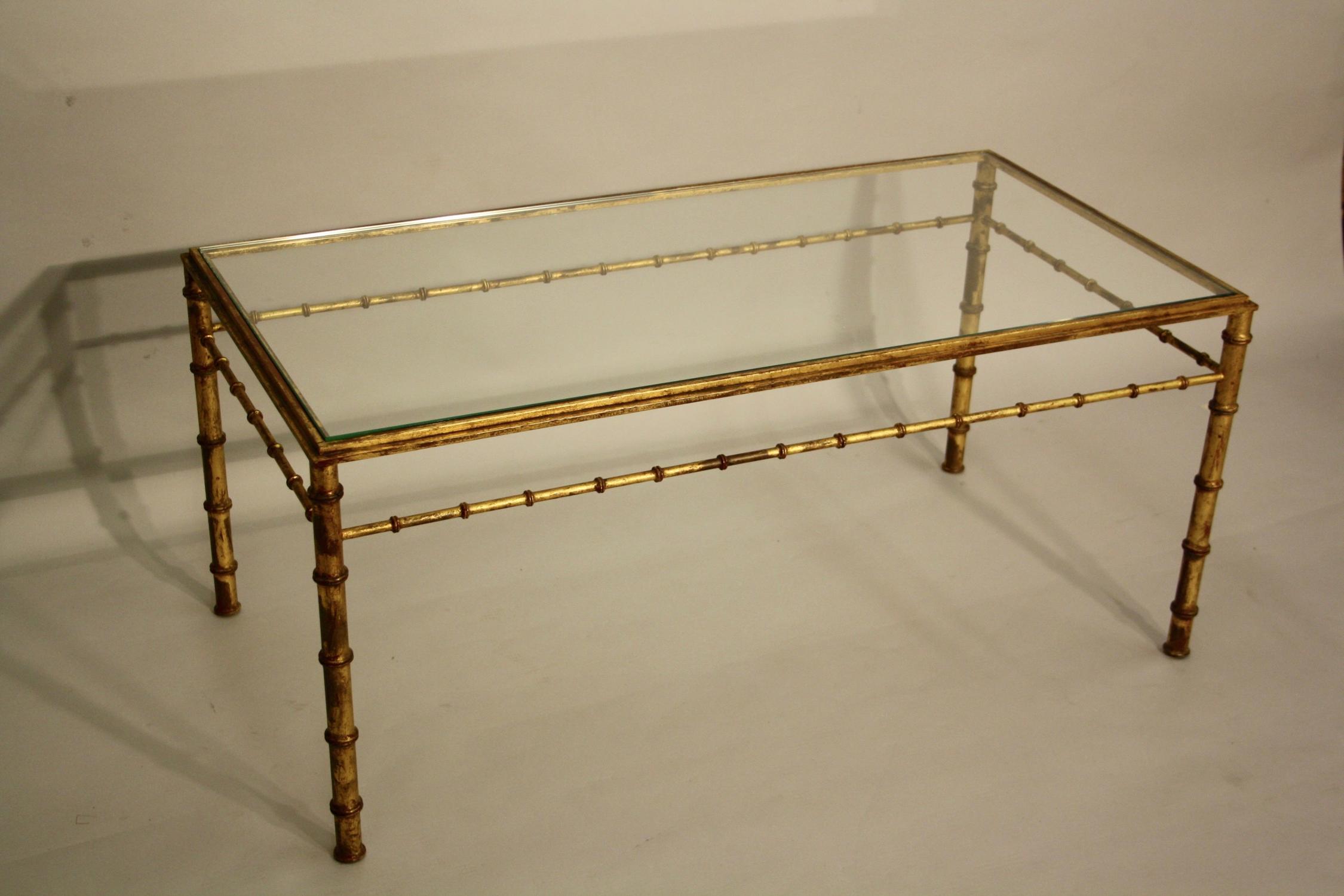 Gilt metal bamboo table