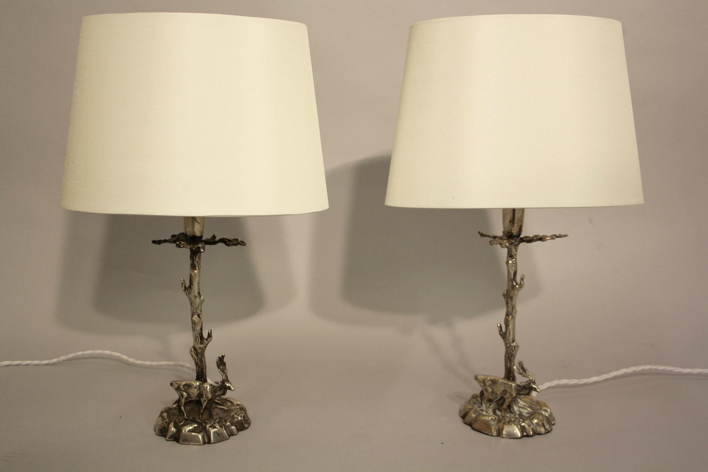 Pair of stag table lamps