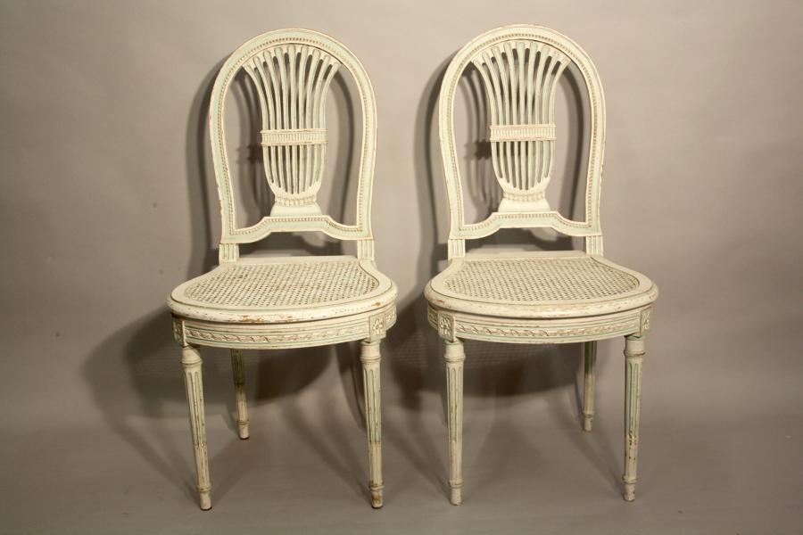 Pair of painted side chairs