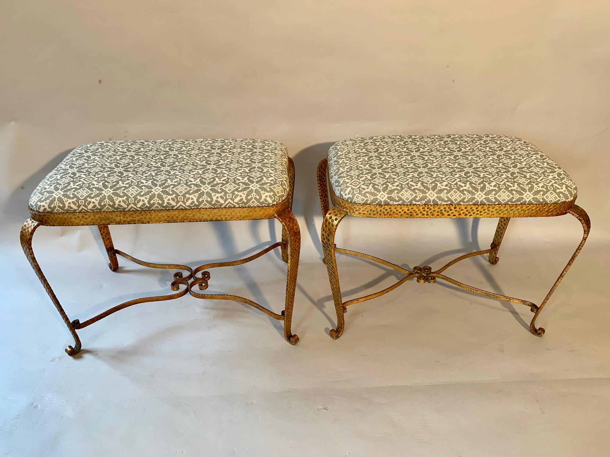 A pair of gilt metal seats by Colli