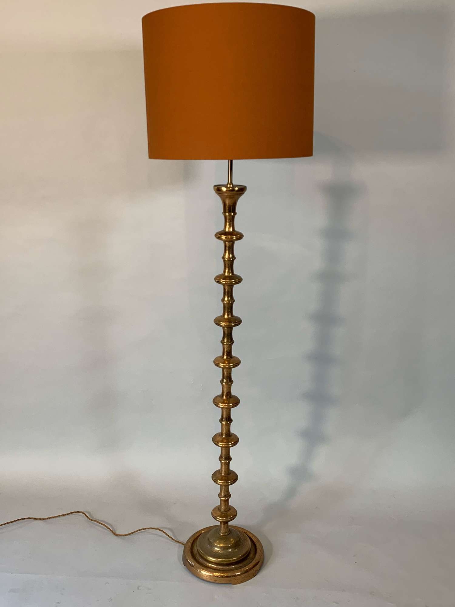 Sculptural vintage copper floor lamp