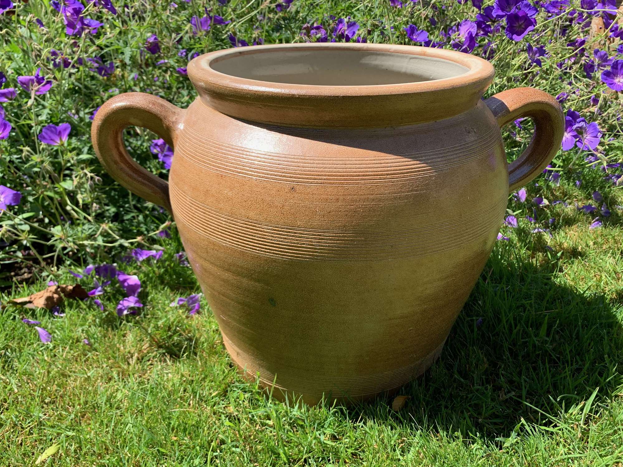 Large glazed stoneware confit/preserve pot