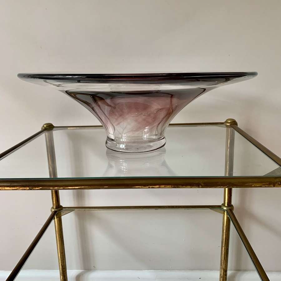 Glass bowl with aubergine inner