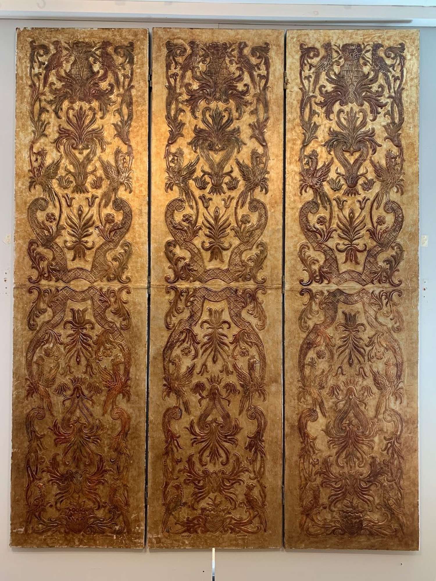 Hand tooled leather screen