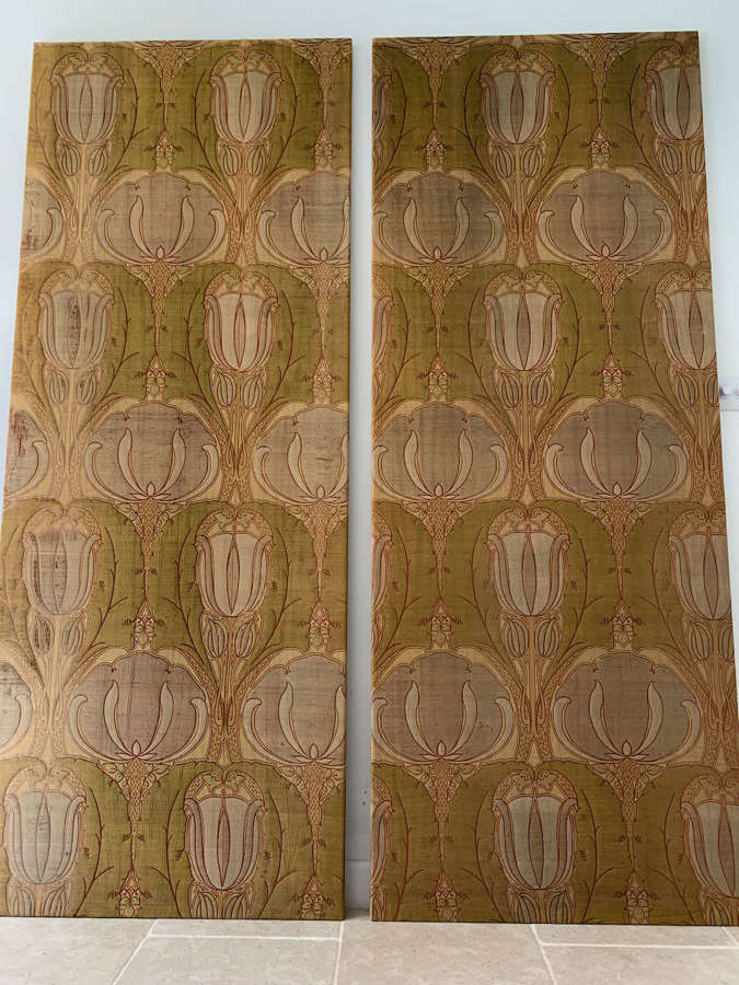 A pair of Art Nouveau Liberty textile panels