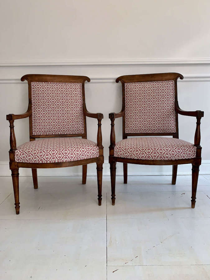 A pair of French Directoire chairs