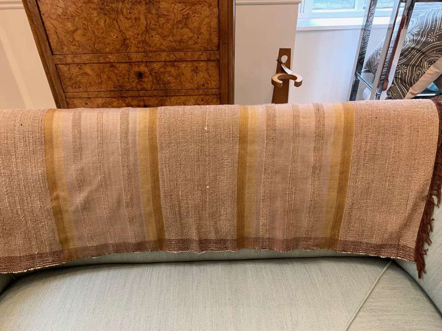 Moroccan hand woven wool and silk throw.
