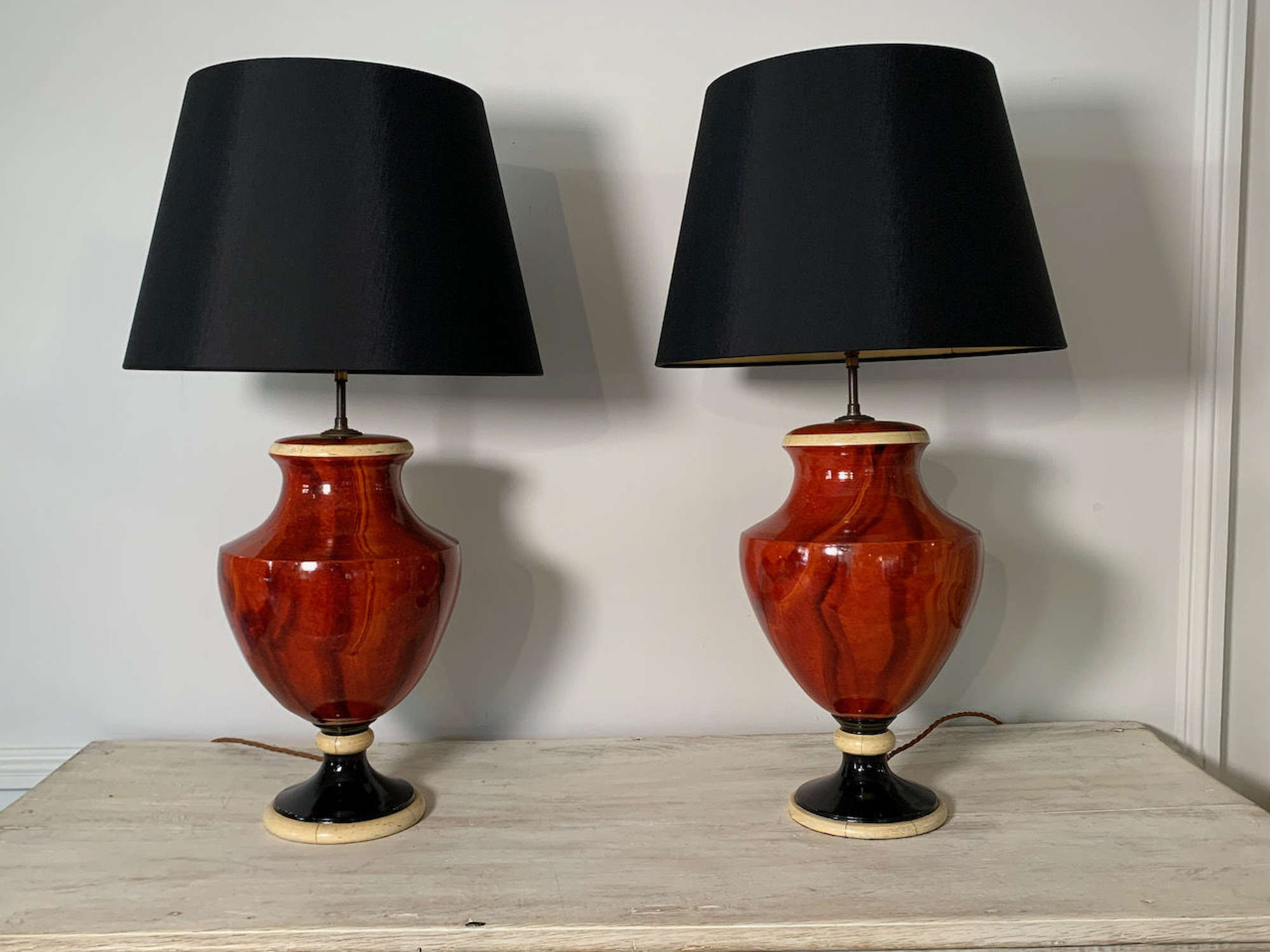 A pair of Jean Roger ceramic table lamps