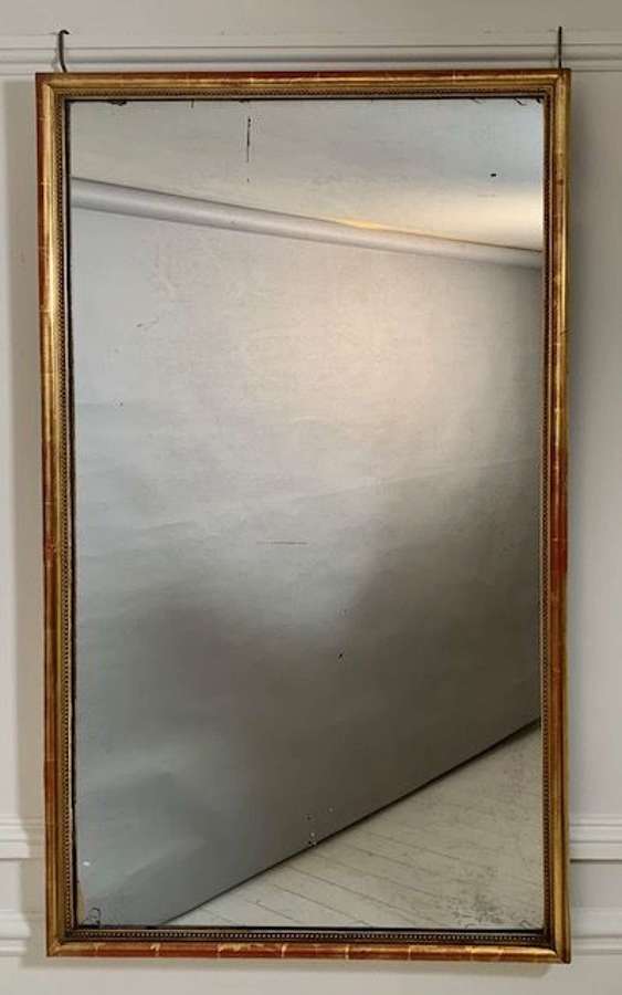 Narrow gilt framed mirror