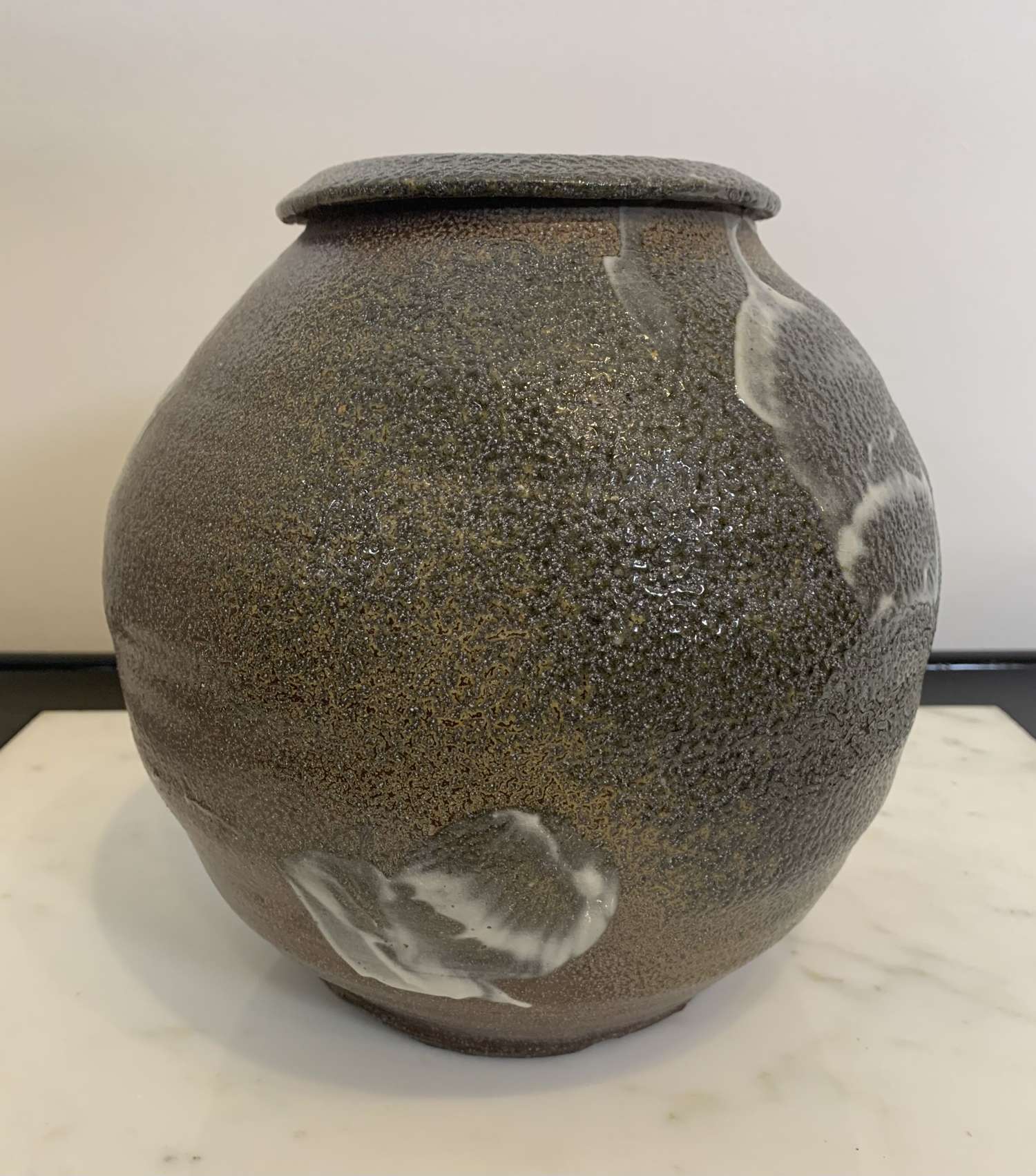 Textured glazed vase
