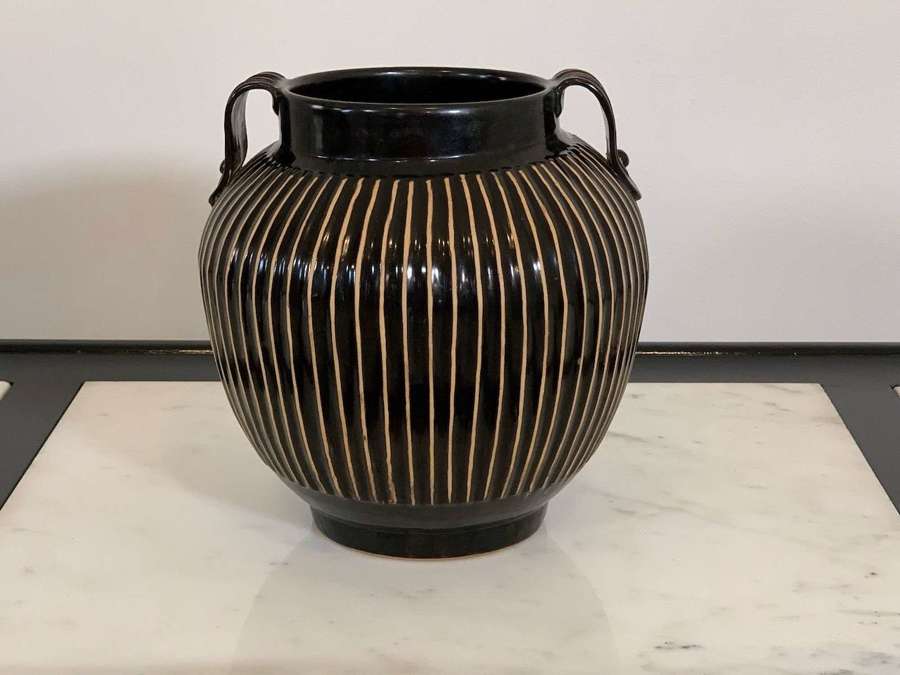 Grecian urn style ceramic vase